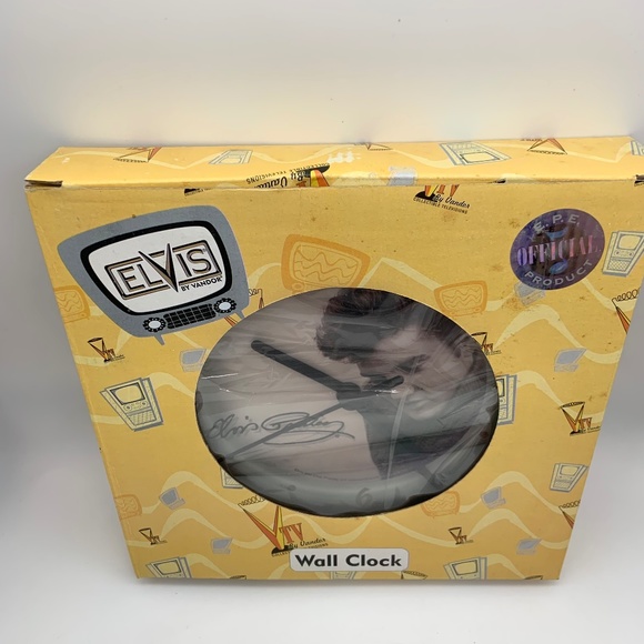 Vintage Vandor Elvis Presley Retro Black/White 8" Wall Clock Open Box NEW! - Picture 11 of 16